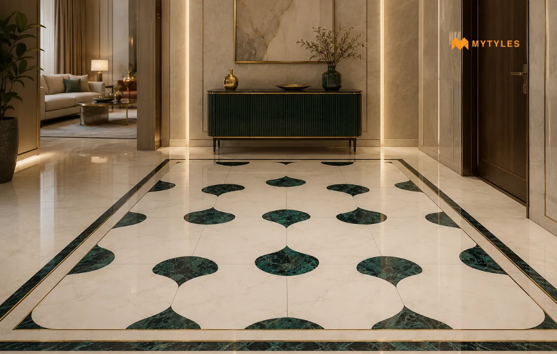 Vitrified tiles in floor